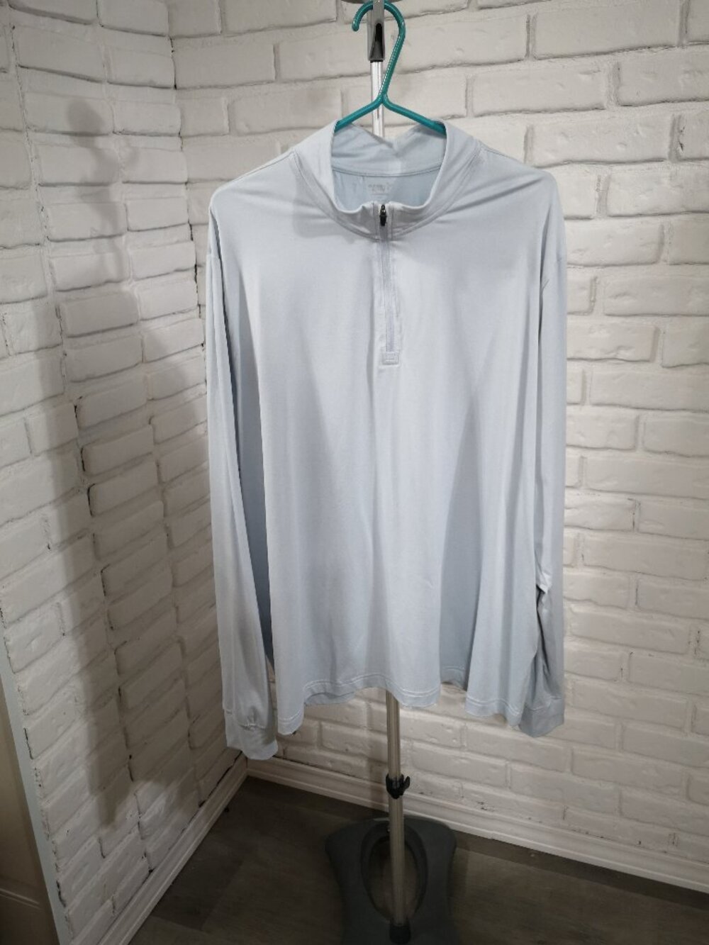 Old Navy Active Cloud Motion Men's Size XXL Light Blue Go Dry/Cool 1/4 Zip Polo